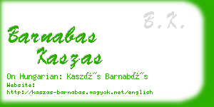 barnabas kaszas business card